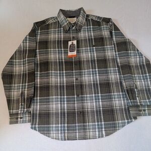 Weatherproof Men's Plaid Button Down Shirt - Green and Grey